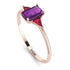 Emerald Cut Amethyst With Triangles Ring - Remi No. 311 image 2