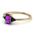 Emerald Cut Amethyst With Triangles Ring - Remi No. 307