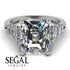 Barbara's Emerald Cut Diamond Ring Hidden Round Diamonds - Sawyer No. 3000