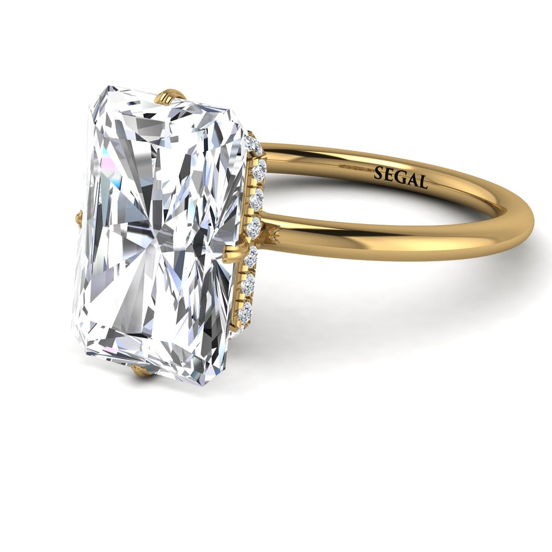 Custom Hidden Halo Emerald Cut Diamond Engagement Ring - Vanessa No. 1000