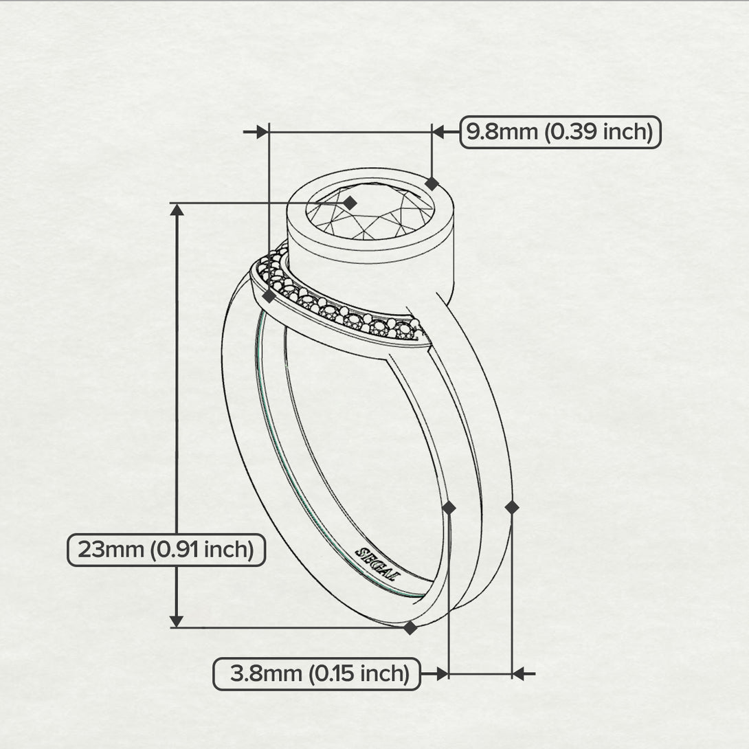 Bezel Black Diamond Bridal Set - Emerson No. 24