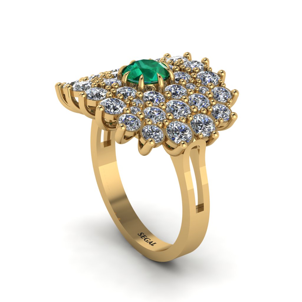 Emerald Enchanted Midnight Radiance Fashion Ring - Jacqueline No. 4
