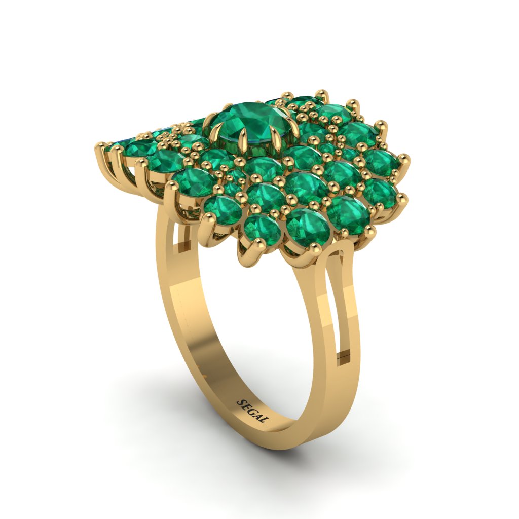 Emerald Enchanted Midnight Radiance Fashion Ring - Jacqueline No. 19