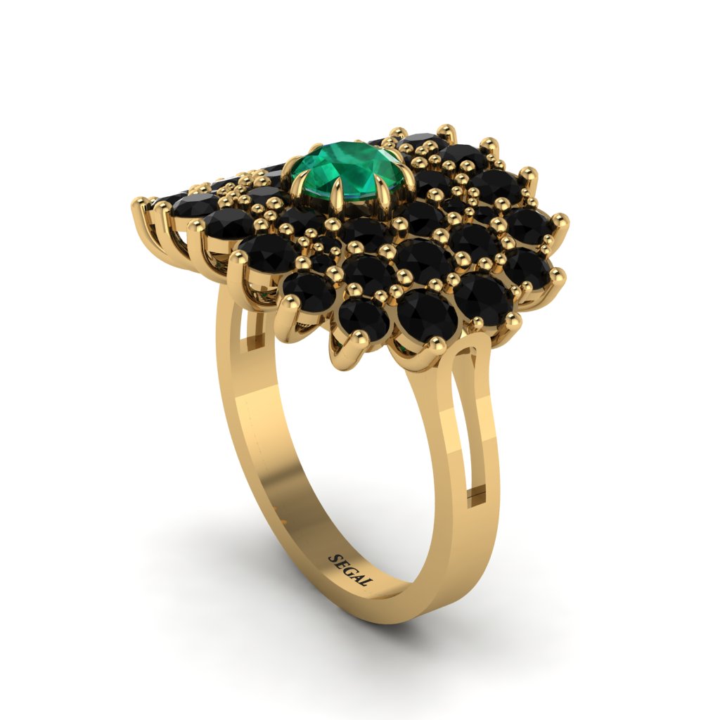 Emerald Enchanted Midnight Radiance Fashion Ring - Jacqueline No. 34