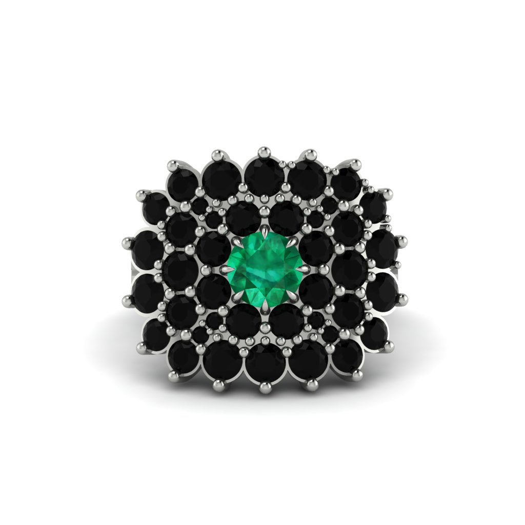 Emerald Enchanted Midnight Radiance Fashion Ring - Jacqueline No. 36