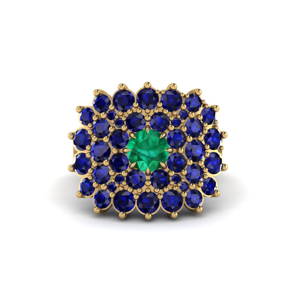 Emerald Enchanted Midnight Radiance Fashion Ring - Jacqueline No. 64