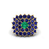 Emerald Enchanted Midnight Radiance Fashion Ring - Jacqueline No. 64