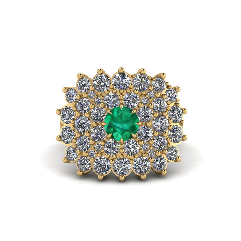 Emerald Enchanted Midnight Radiance Fashion Ring - Jacqueline No. 4