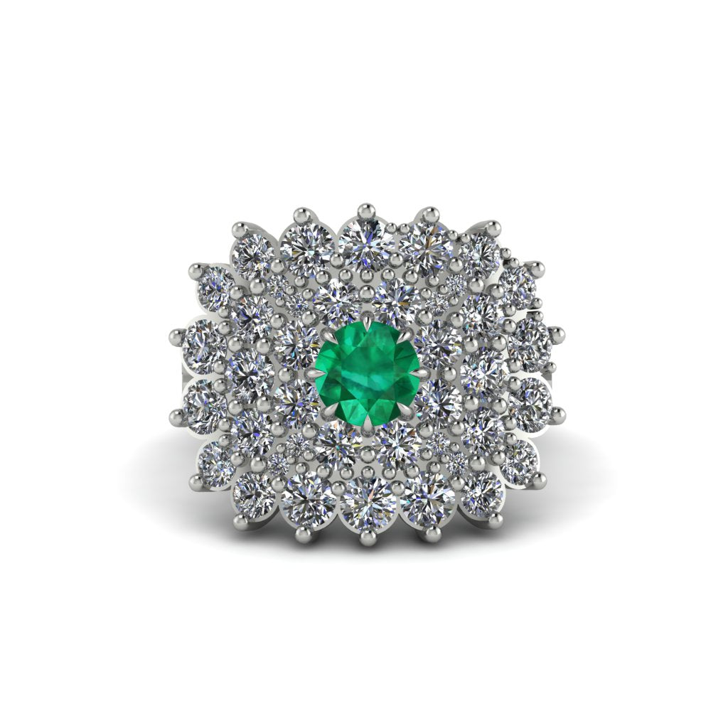 Emerald Enchanted Midnight Radiance Fashion Ring - Jacqueline No. 6