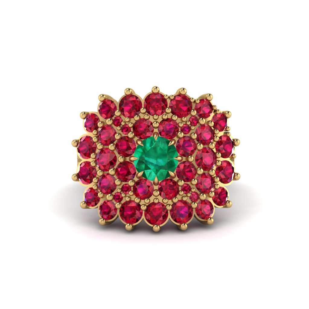 Emerald Enchanted Midnight Radiance Fashion Ring - Jacqueline No. 49