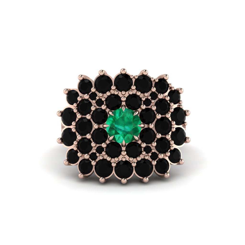 Emerald Enchanted Midnight Radiance Fashion Ring - Jacqueline No. 35