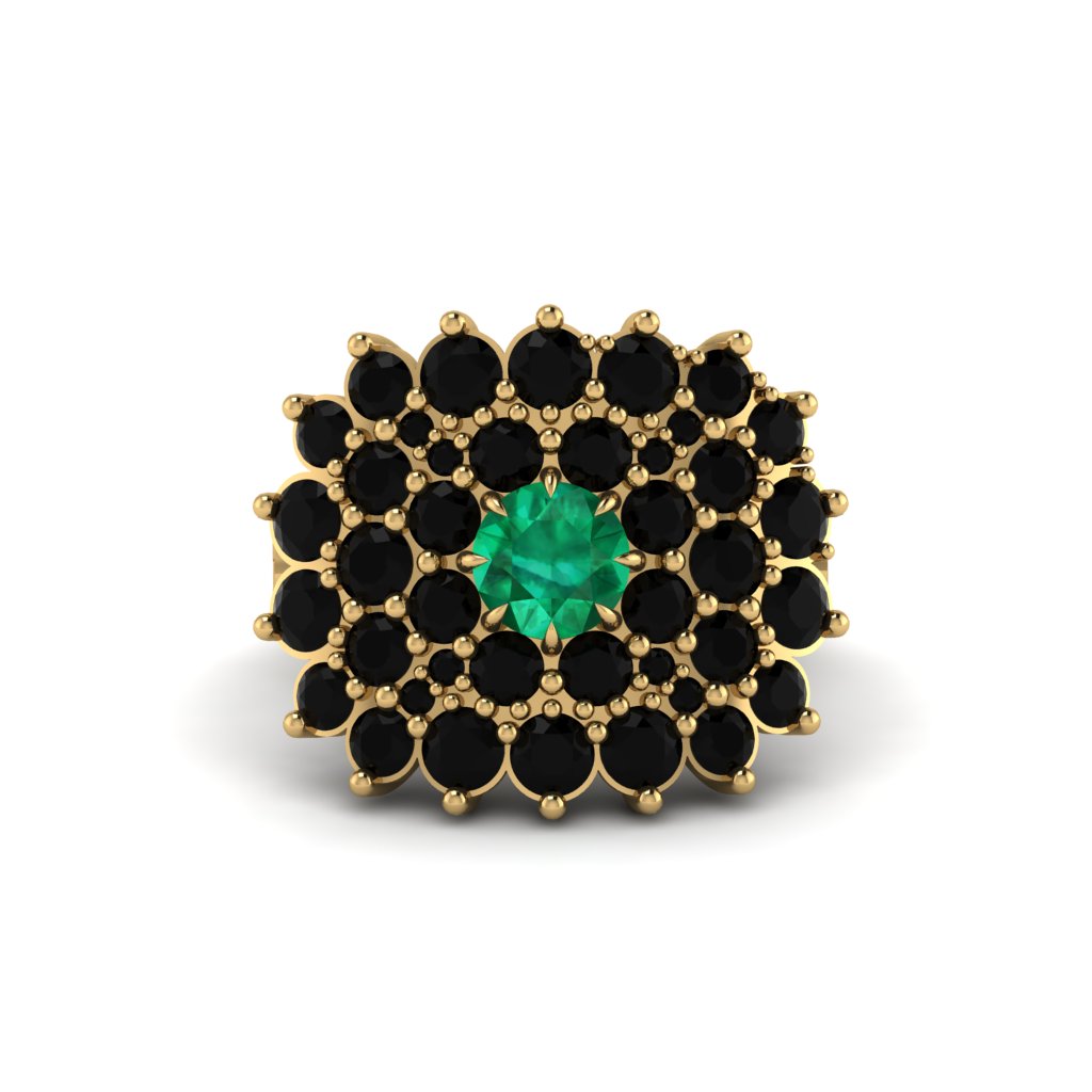Emerald Enchanted Midnight Radiance Fashion Ring - Jacqueline No. 34