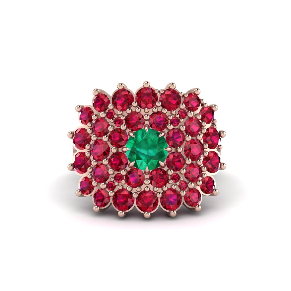 Emerald Enchanted Midnight Radiance Fashion Ring - Jacqueline No. 50
