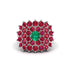 Emerald Enchanted Midnight Radiance Fashion Ring - Jacqueline No. 51