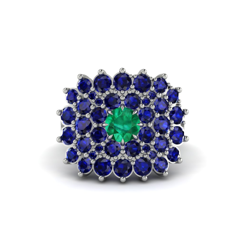 Emerald Enchanted Midnight Radiance Fashion Ring - Jacqueline No. 66