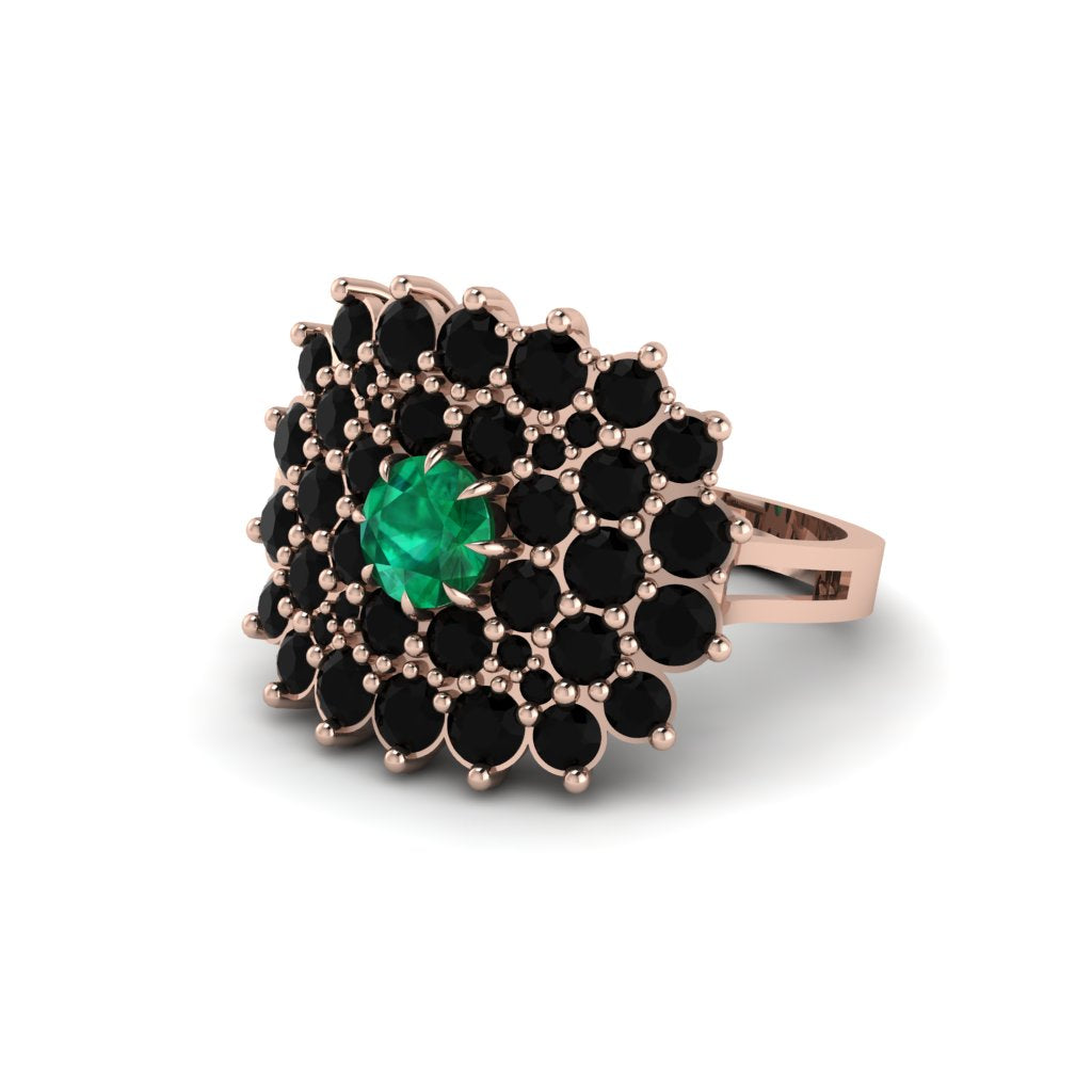 Emerald Enchanted Midnight Radiance Fashion Ring - Jacqueline No. 35