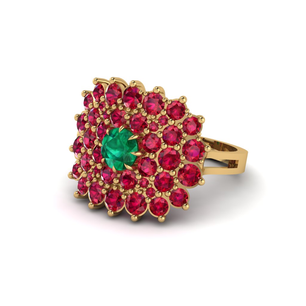 Emerald Enchanted Midnight Radiance Fashion Ring - Jacqueline No. 49