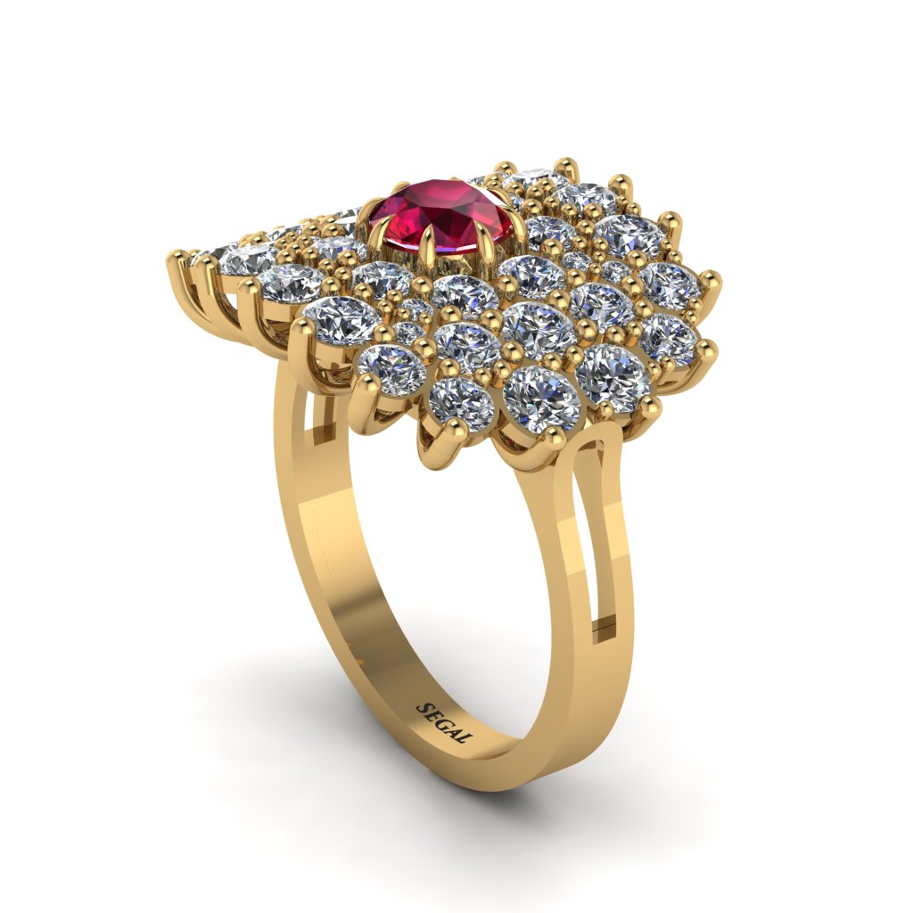 Ruby Enchanted Midnight Radiance Fashion Ring - Jacqueline No. 10