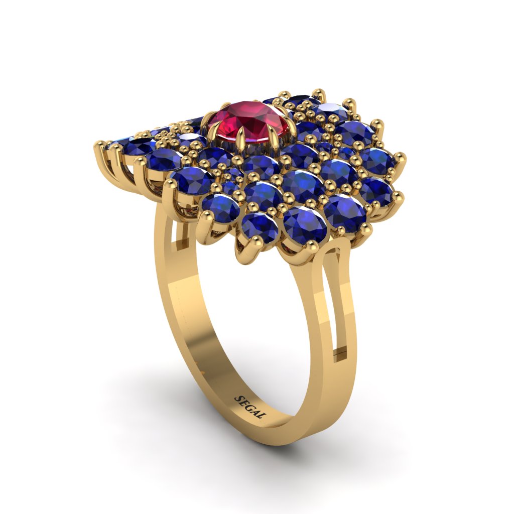 Ruby Enchanted Midnight Radiance Fashion Ring - Jacqueline No. 70