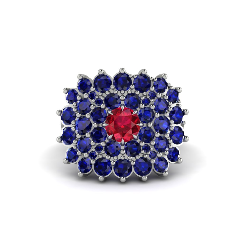 Ruby Enchanted Midnight Radiance Fashion Ring - Jacqueline No. 72