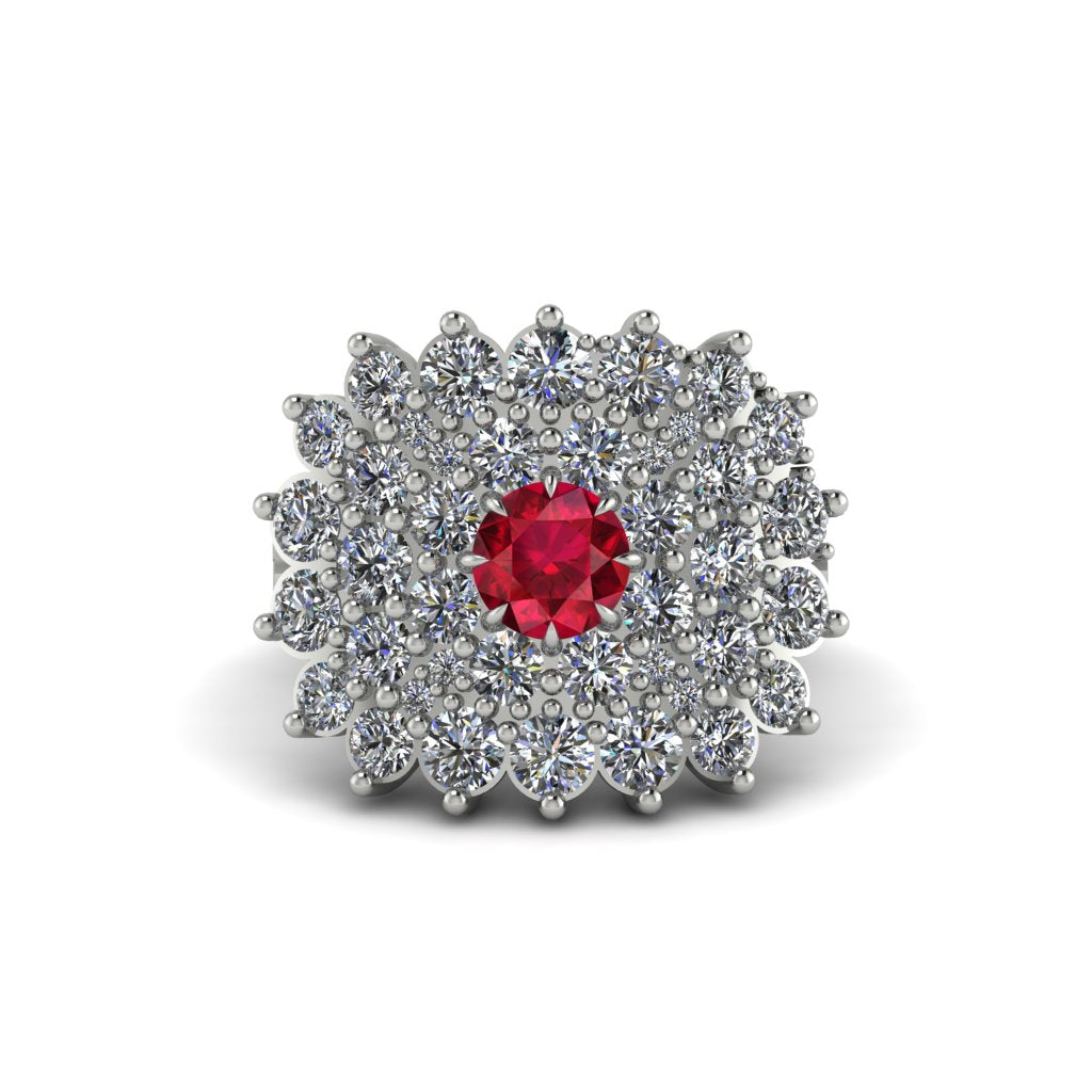 Ruby Enchanted Midnight Radiance Fashion Ring - Jacqueline No. 12