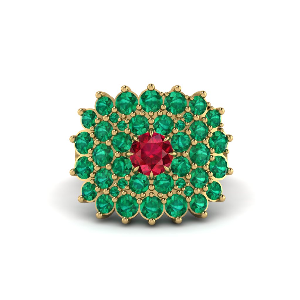 Ruby Enchanted Midnight Radiance Fashion Ring - Jacqueline No. 25
