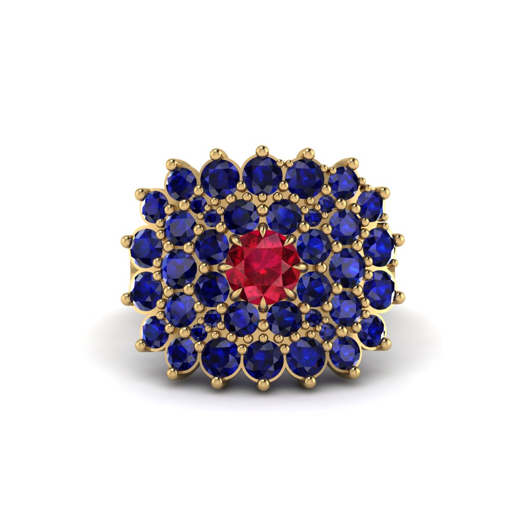 Ruby Enchanted Midnight Radiance Fashion Ring - Jacqueline No. 70
