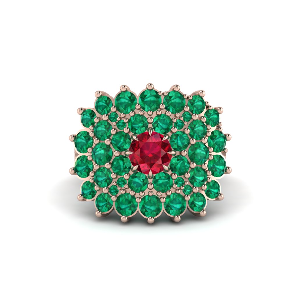 Ruby Enchanted Midnight Radiance Fashion Ring - Jacqueline No. 26