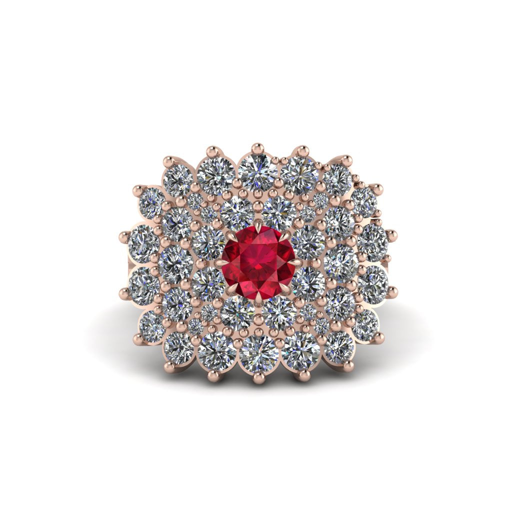 Ruby Enchanted Midnight Radiance Fashion Ring - Jacqueline No. 11