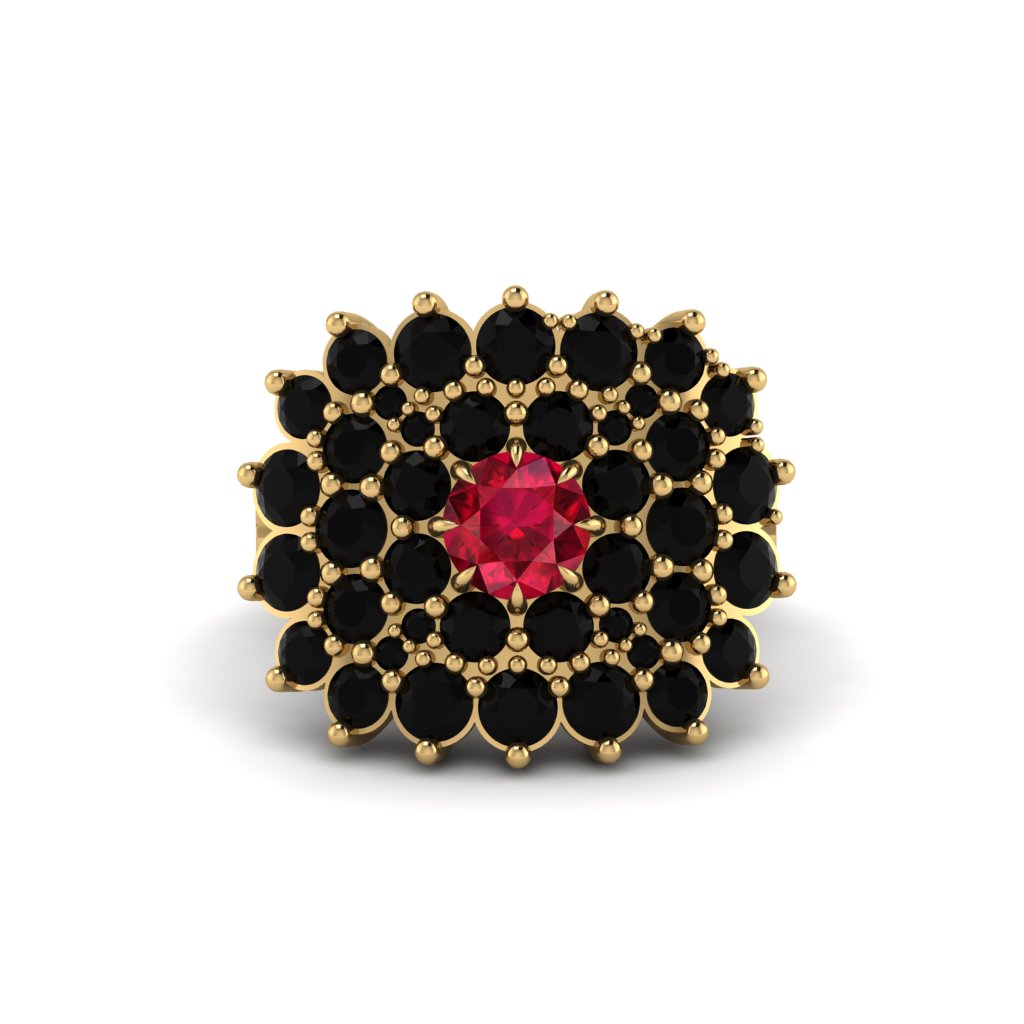 Ruby Enchanted Midnight Radiance Fashion Ring - Jacqueline No. 40