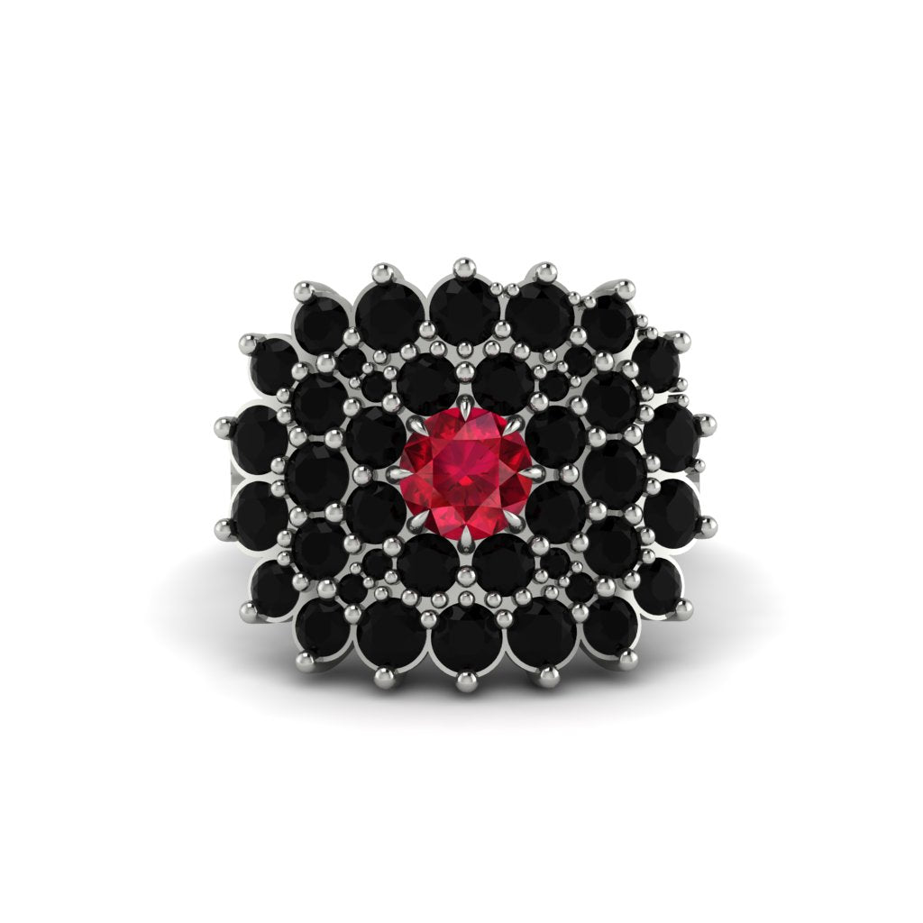 Ruby Enchanted Midnight Radiance Fashion Ring - Jacqueline No. 42