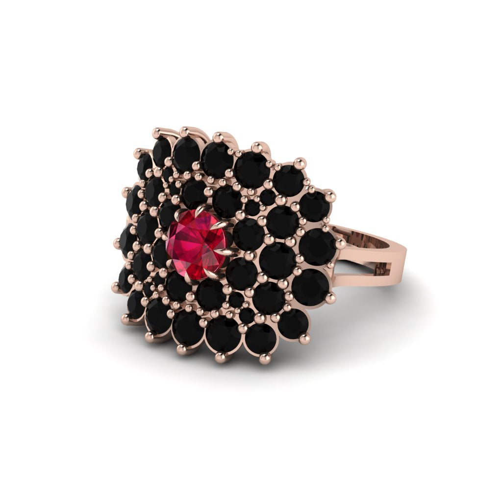 Ruby Enchanted Midnight Radiance Fashion Ring - Jacqueline No. 41