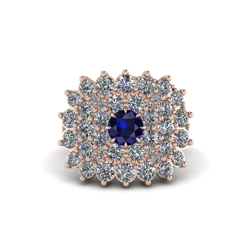 Sapphire Enchanted Midnight Radiance Fashion Ring - Jacqueline No. 14