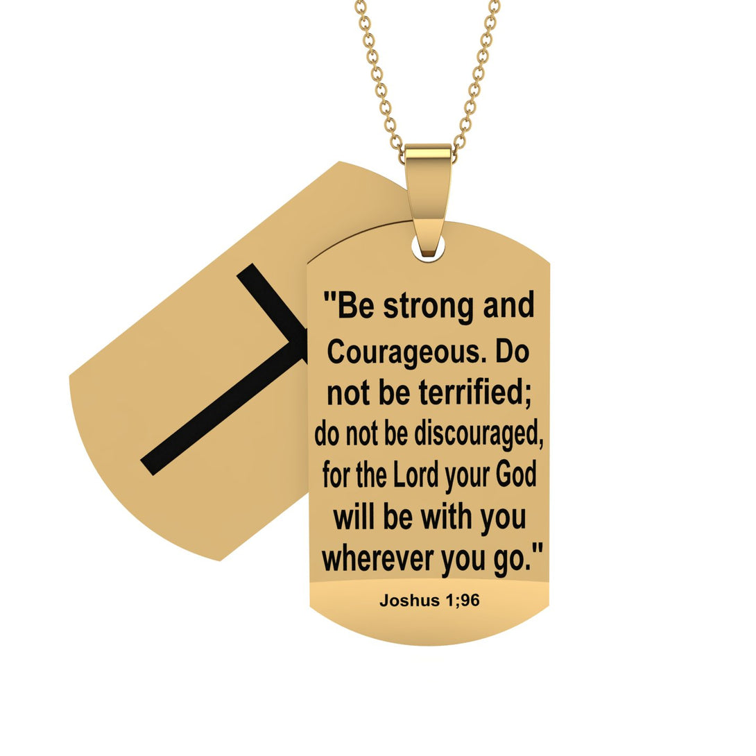 Engraved Military Cross Pendant - Joshus No. 1