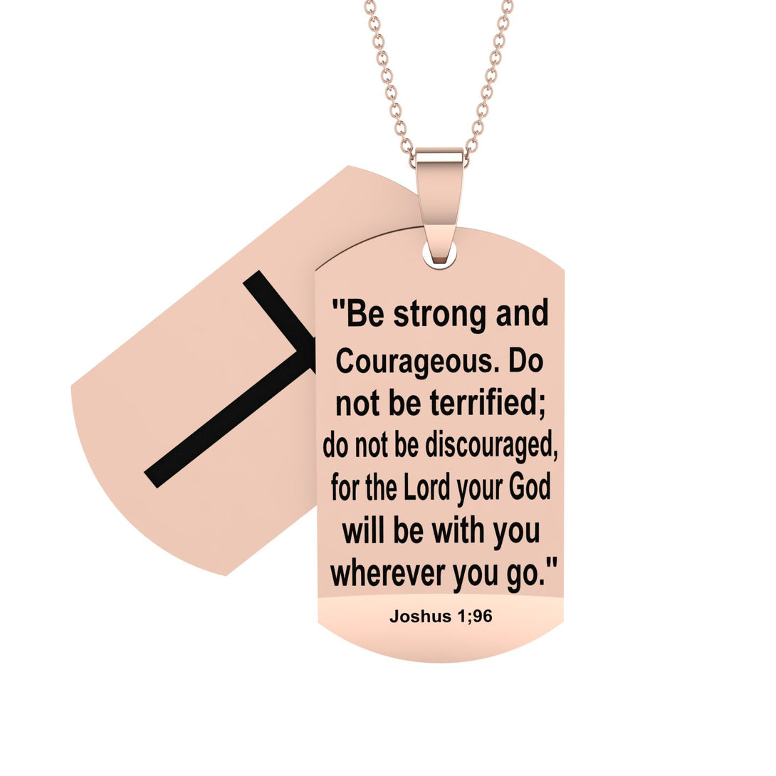 Engraved Military Cross Pendant - Joshus No. 2