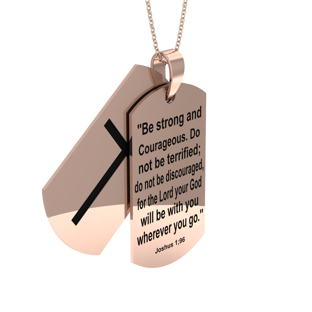 Engraved Military Cross Pendant - Joshus No. 2