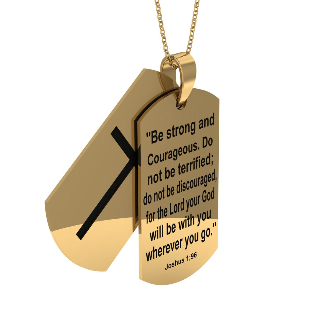 Engraved Military Cross Pendant - Joshus No. 1