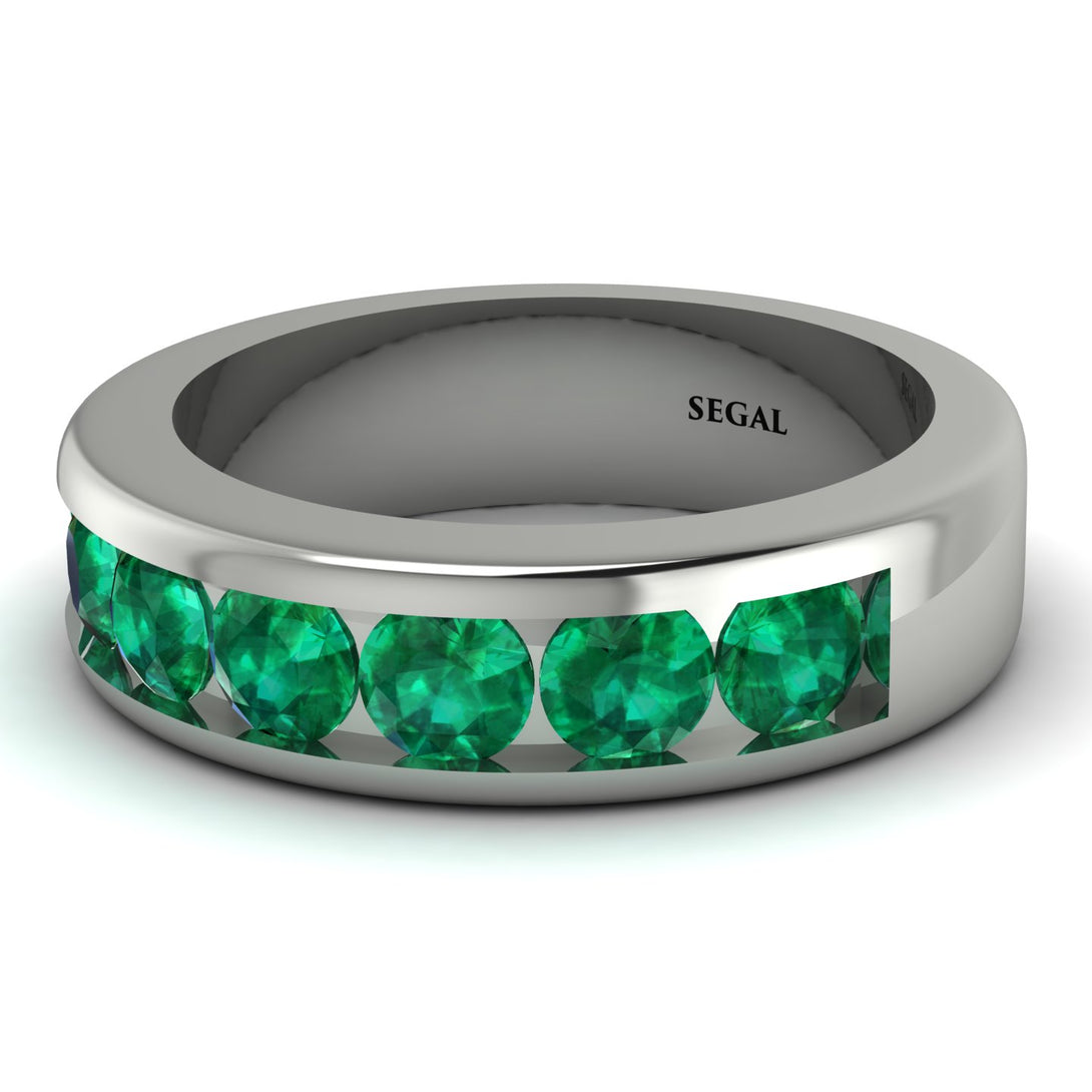 Emerald Eternal Brilliance Men's Wedding Ring - Jamie No. 6