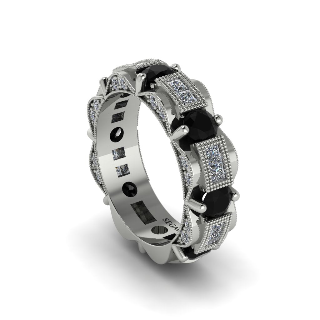 Black Diamond Eternal Elegance Wedding Ring - Rosemary No. 9