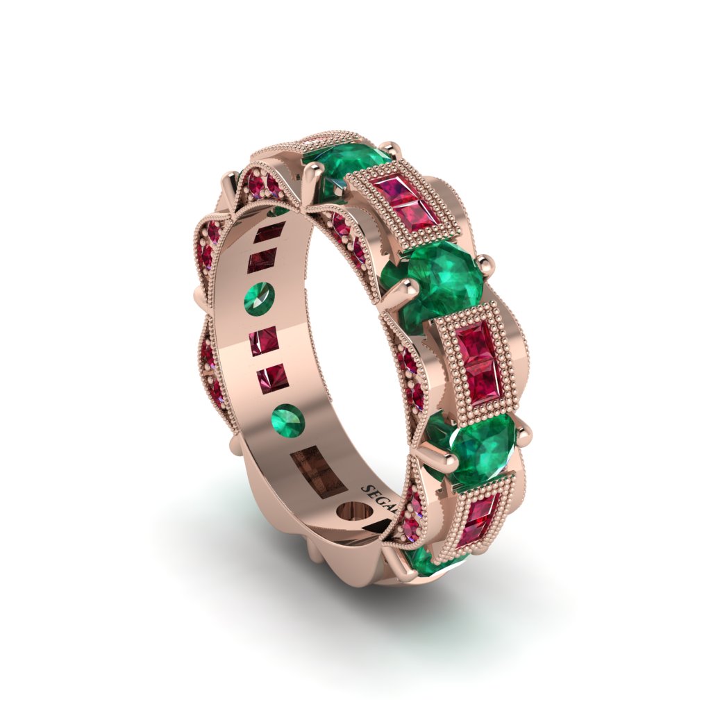 Emerald Eternal Elegance Wedding Ring - Rosemary No. 50