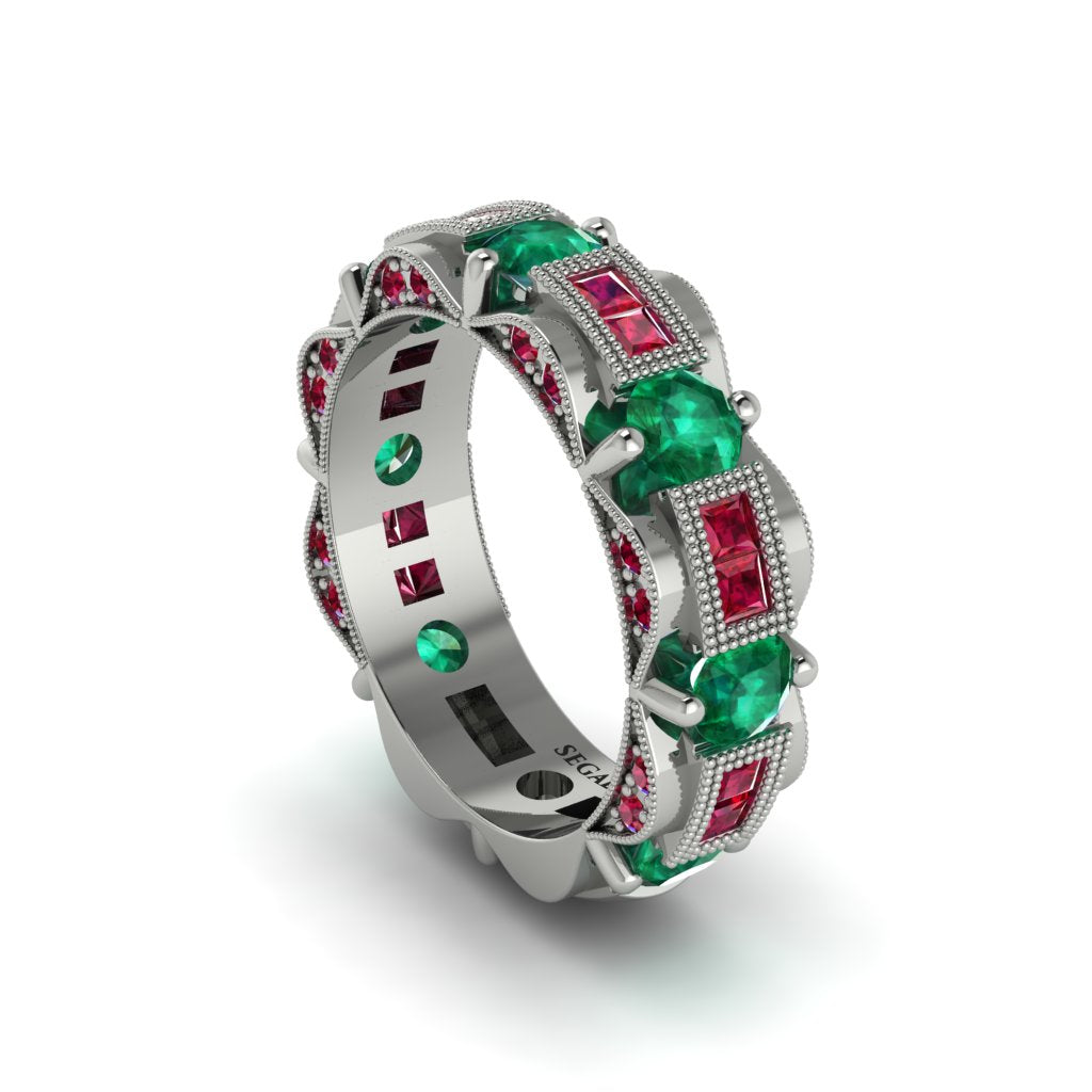 Emerald Eternal Elegance Wedding Ring - Rosemary No. 51