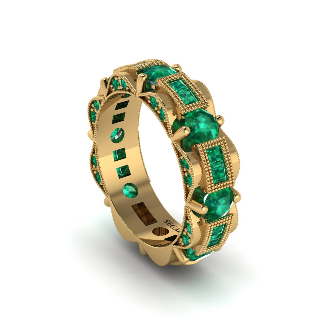 Emerald Eternal Elegance Wedding Ring - Rosemary No. 19