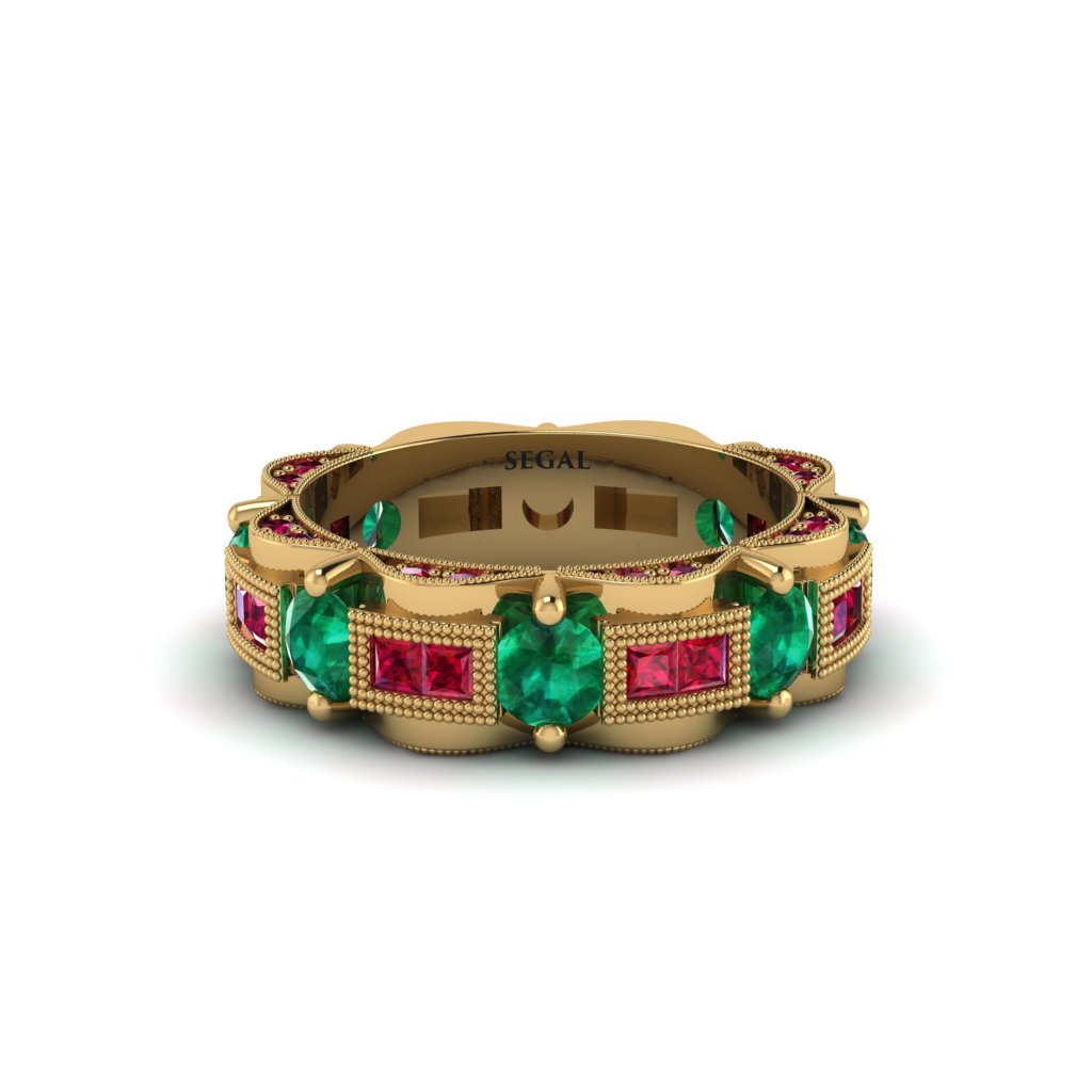 Emerald Eternal Elegance Wedding Ring - Rosemary No. 49