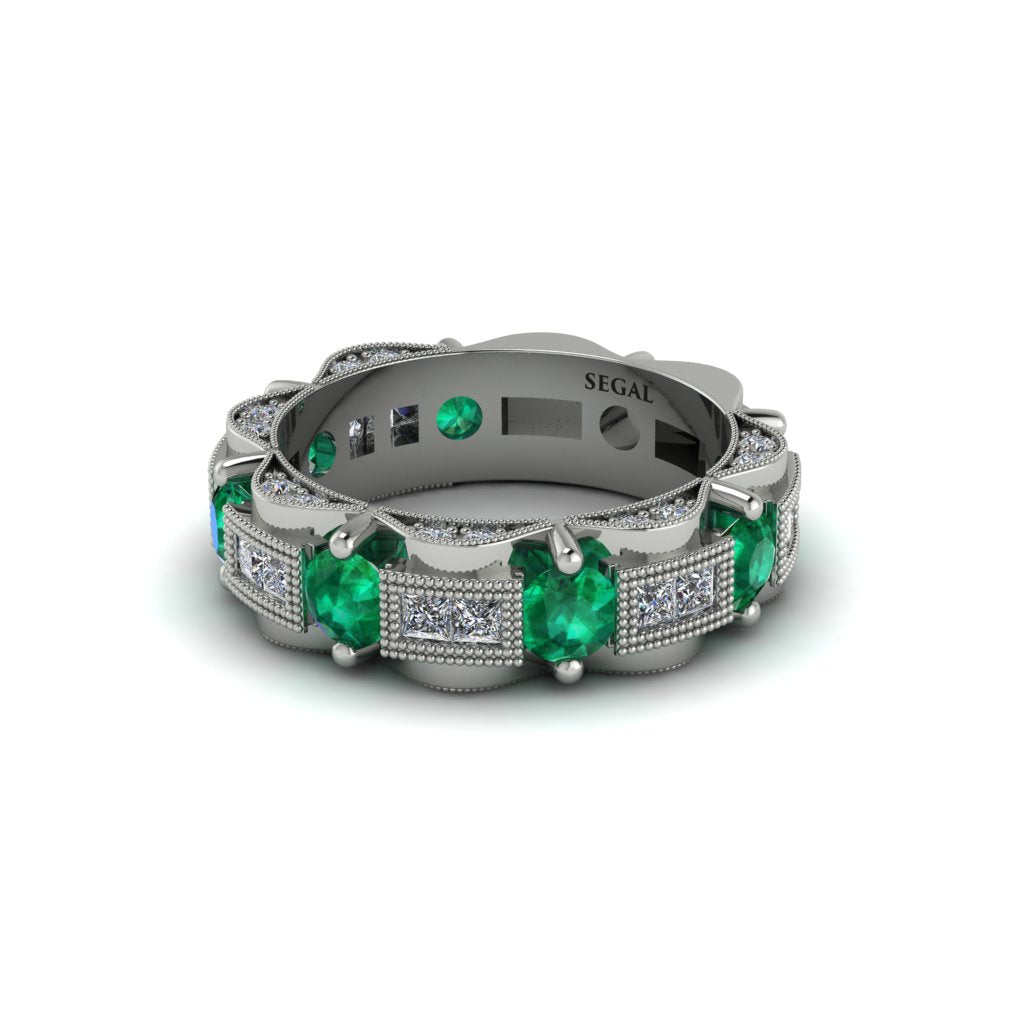 Emerald Eternal Elegance Wedding Ring - Rosemary No. 6