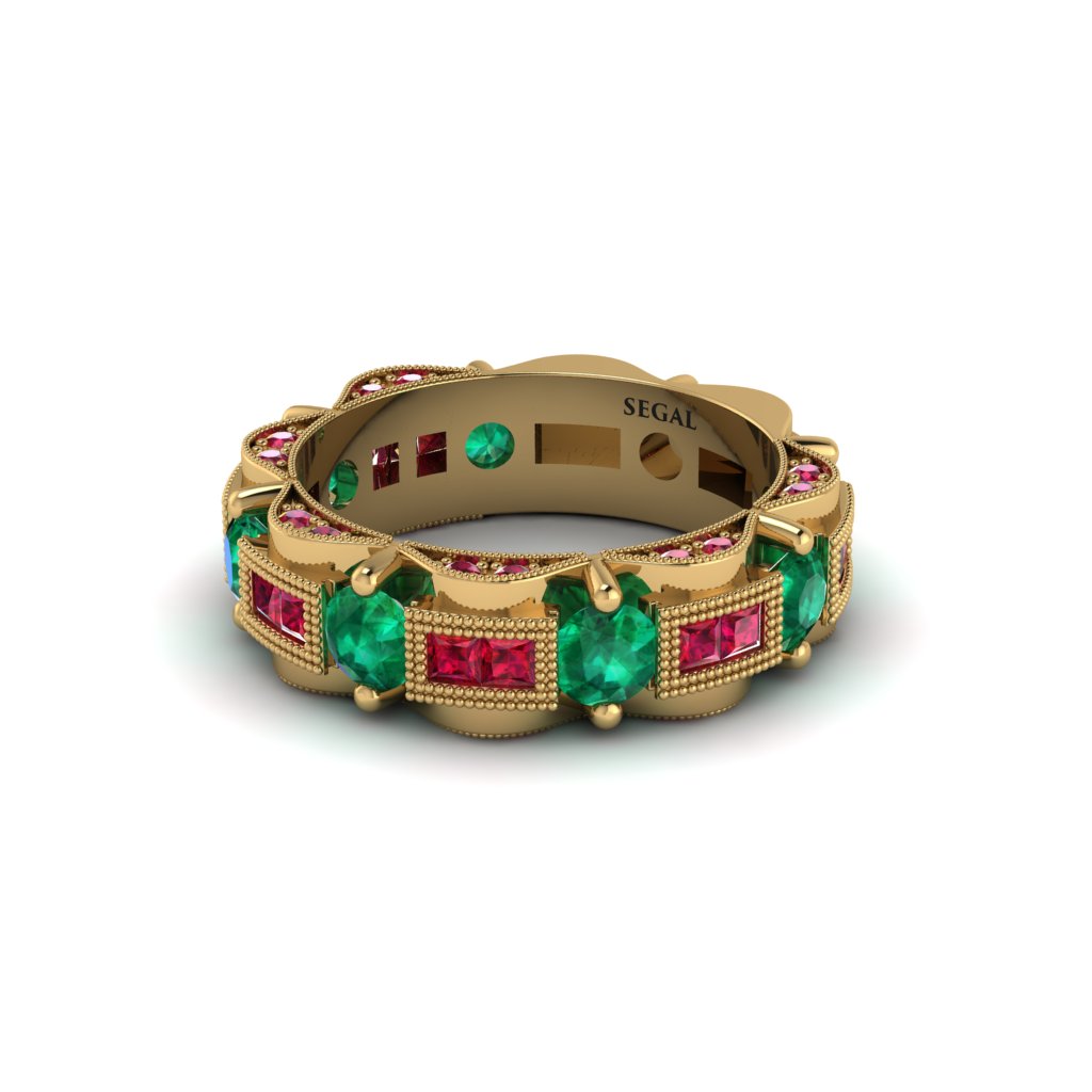 Emerald Eternal Elegance Wedding Ring - Rosemary No. 49