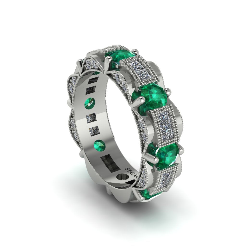 Emerald Eternal Elegance Wedding Ring - Rosemary No. 6