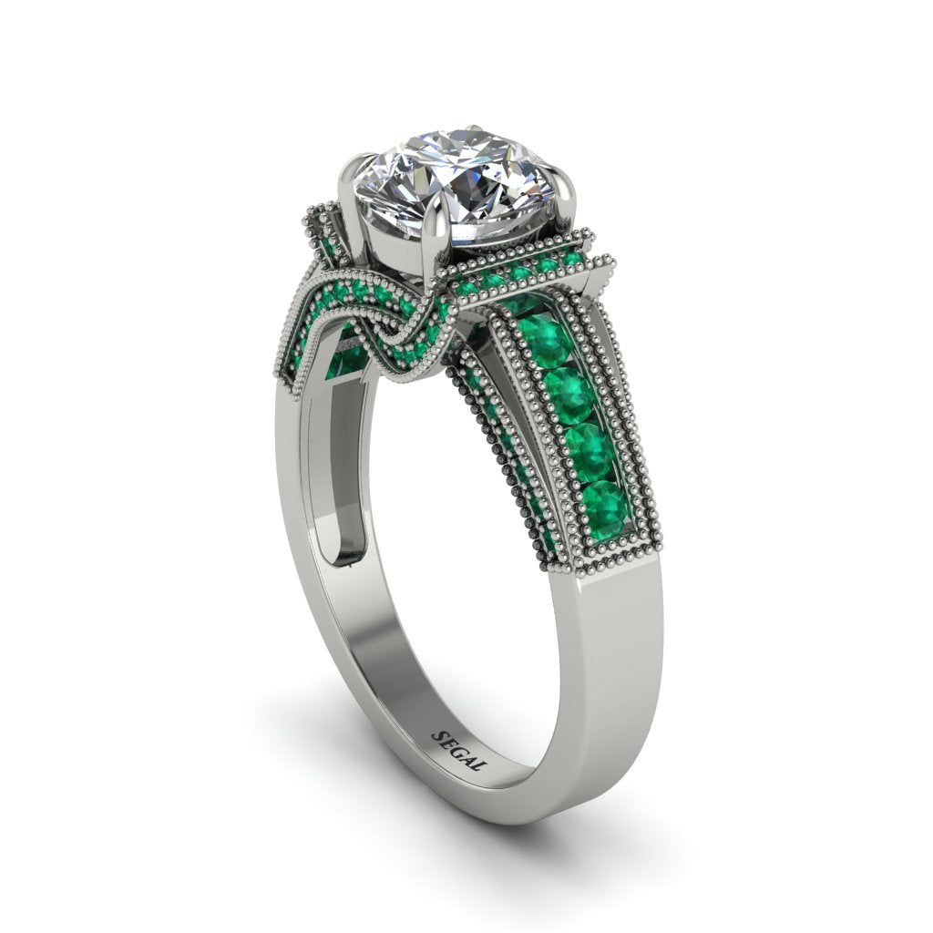 Diamond Eternal Embrace Milgrain Engagement Ring - Fernanda No. 18