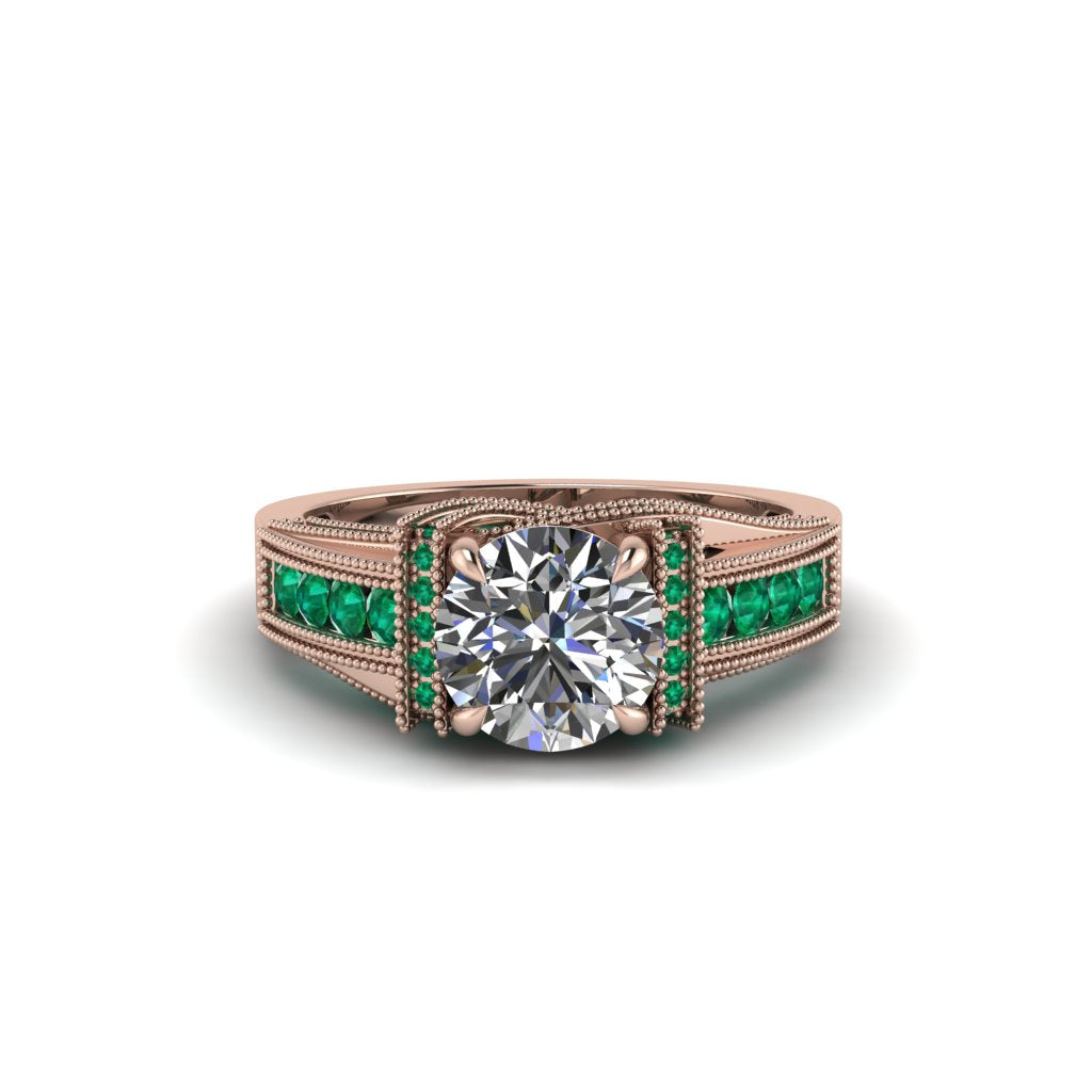 Diamond Eternal Embrace Milgrain Engagement Ring - Fernanda No. 17