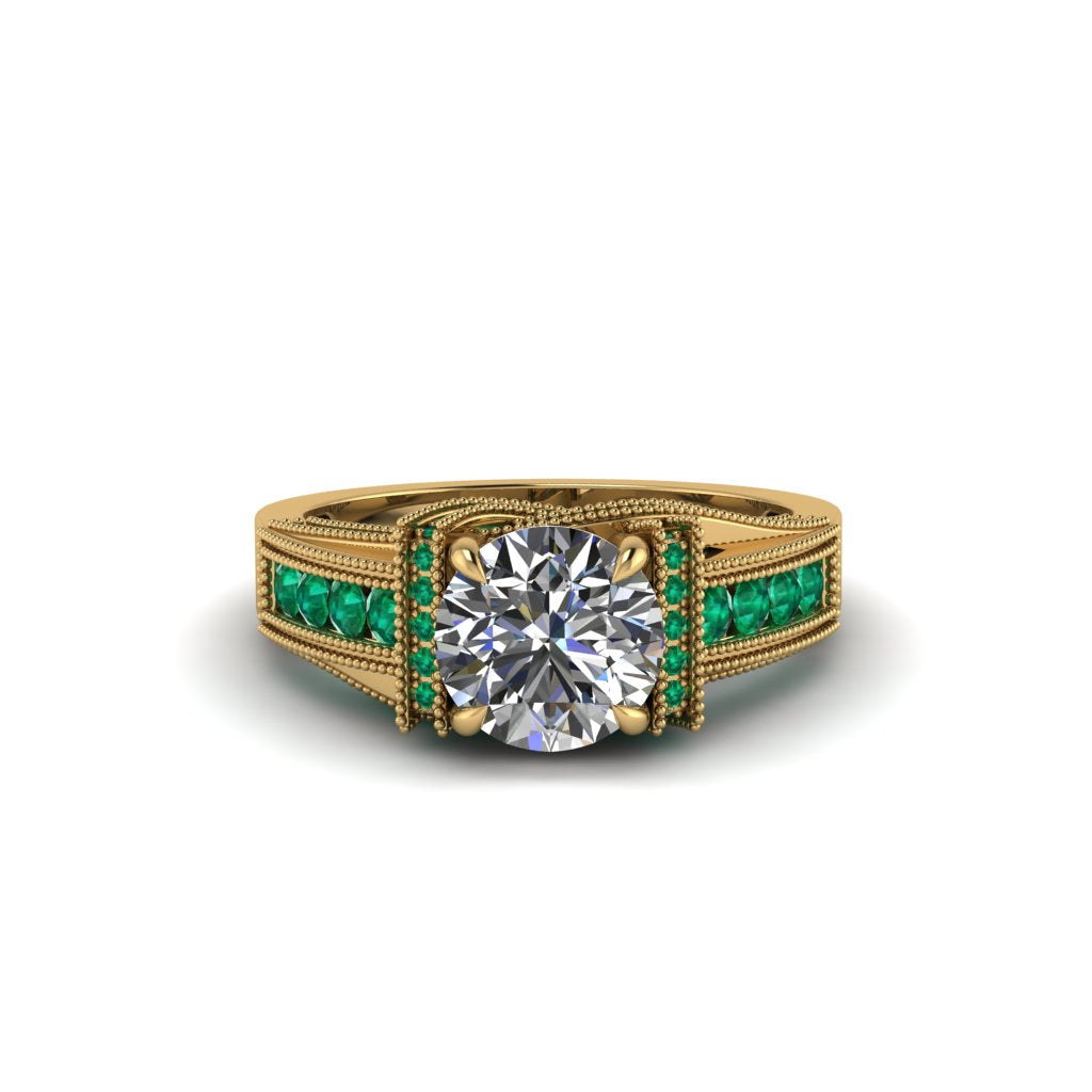 Diamond Eternal Embrace Milgrain Engagement Ring - Fernanda No. 16