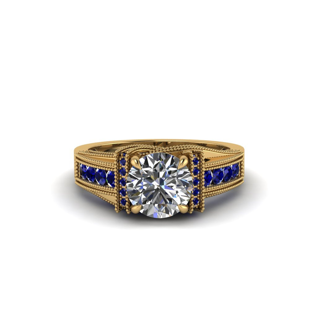 Diamond Eternal Embrace Milgrain Engagement Ring - Fernanda No. 61